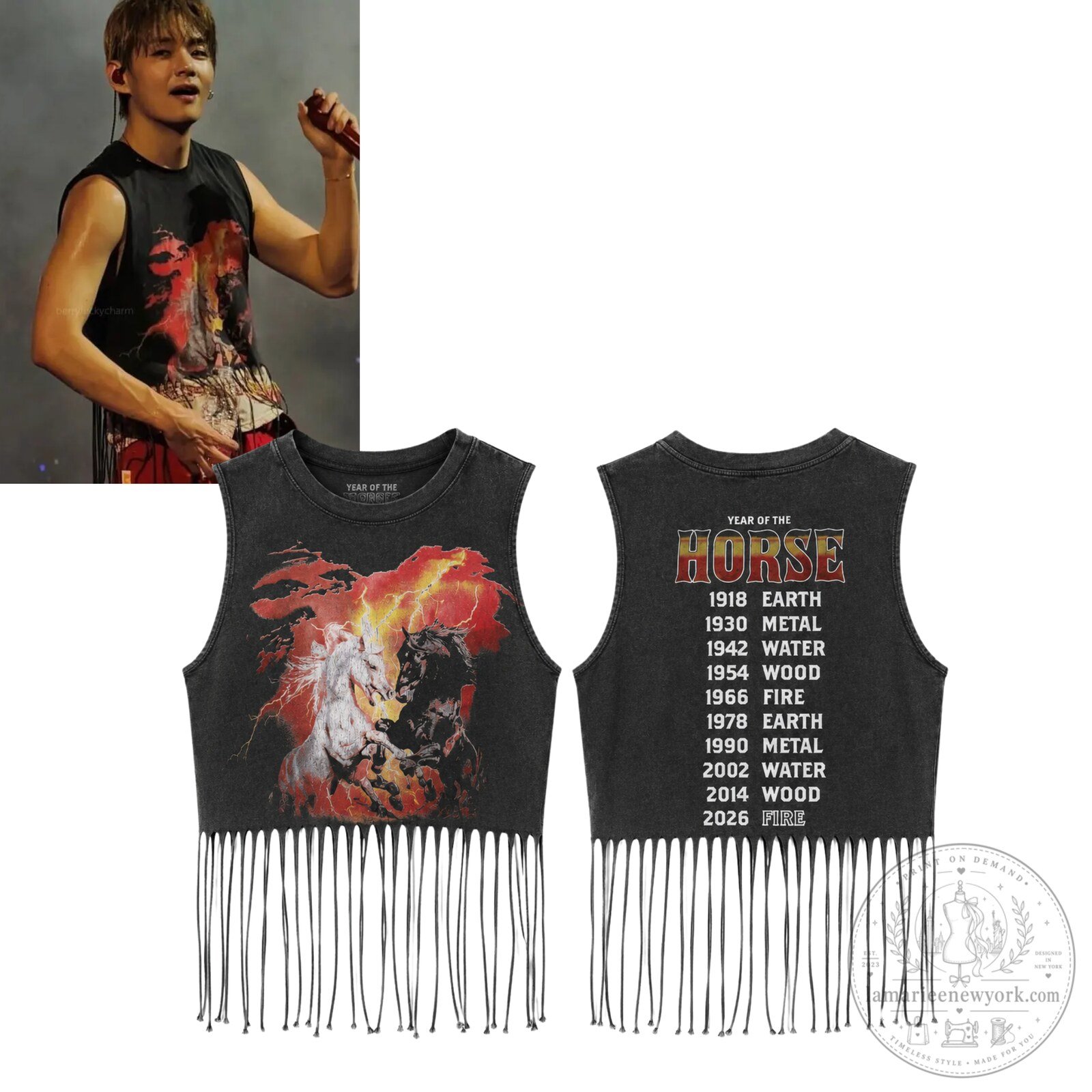 V BTS Year Of The Horse Series Sleeveless Bronco Tank Top Shirt