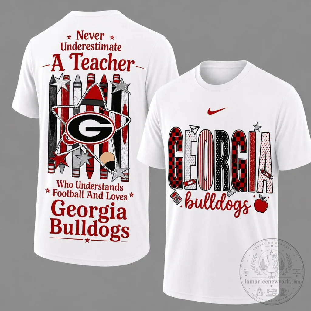 Georgia Bulldogs Teacher Game Day Football Fan T-Shirt Georgia Bulldogs Teacher Game Day Football Fan T-Shirt