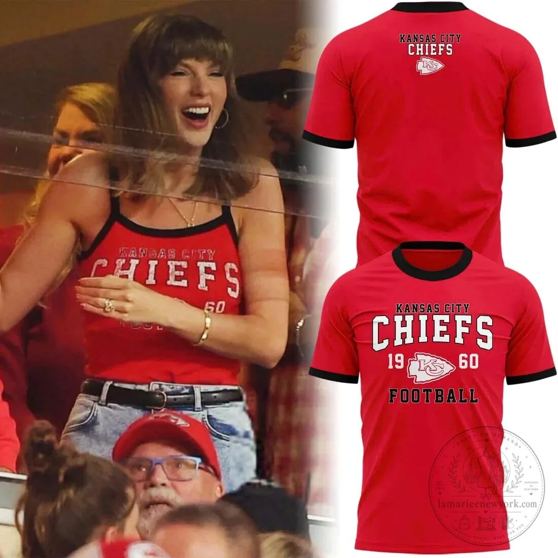 Kansas City Chiefs Football Team Taylor Swift Fan Red T-Shirt