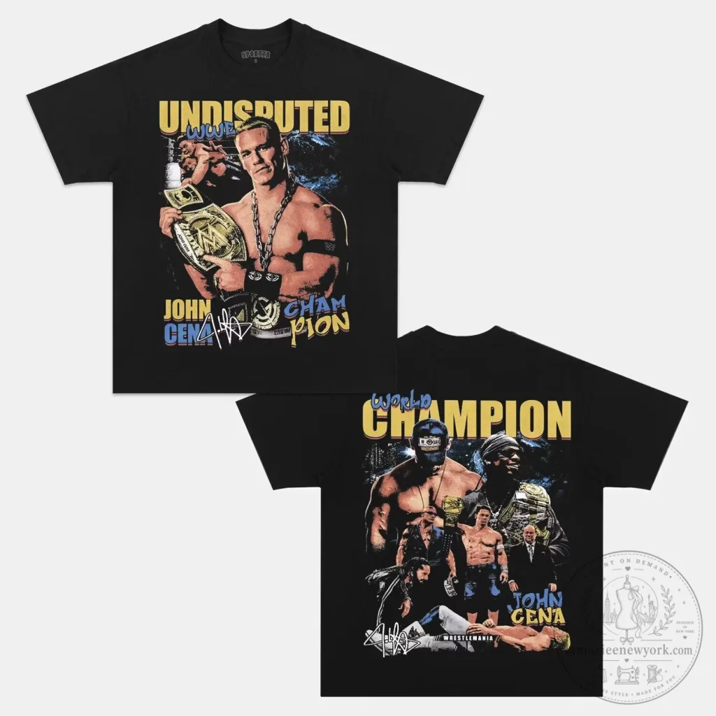 John Cena Undisputed World Champion WWE Wrestling Graphic T-Shirt John Cena Undisputed World Champion WWE Wrestling Graphic T-Shirt