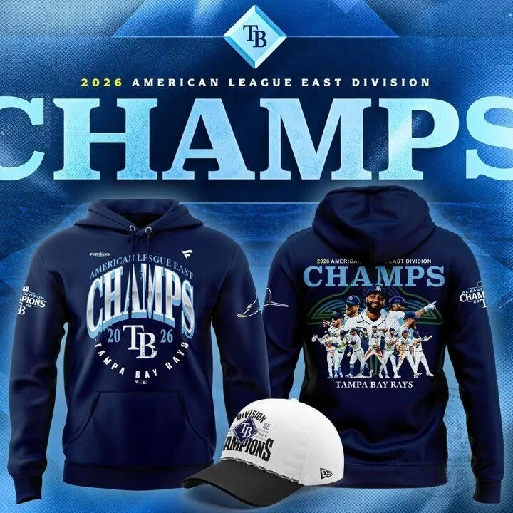 2026 AL East Division Champions Hoodie for Tampa Bay Rays