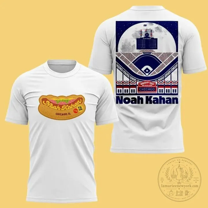 Noah Kahan Chicago Cubs The Great Divide Tour 2026 Concert T-Shirt