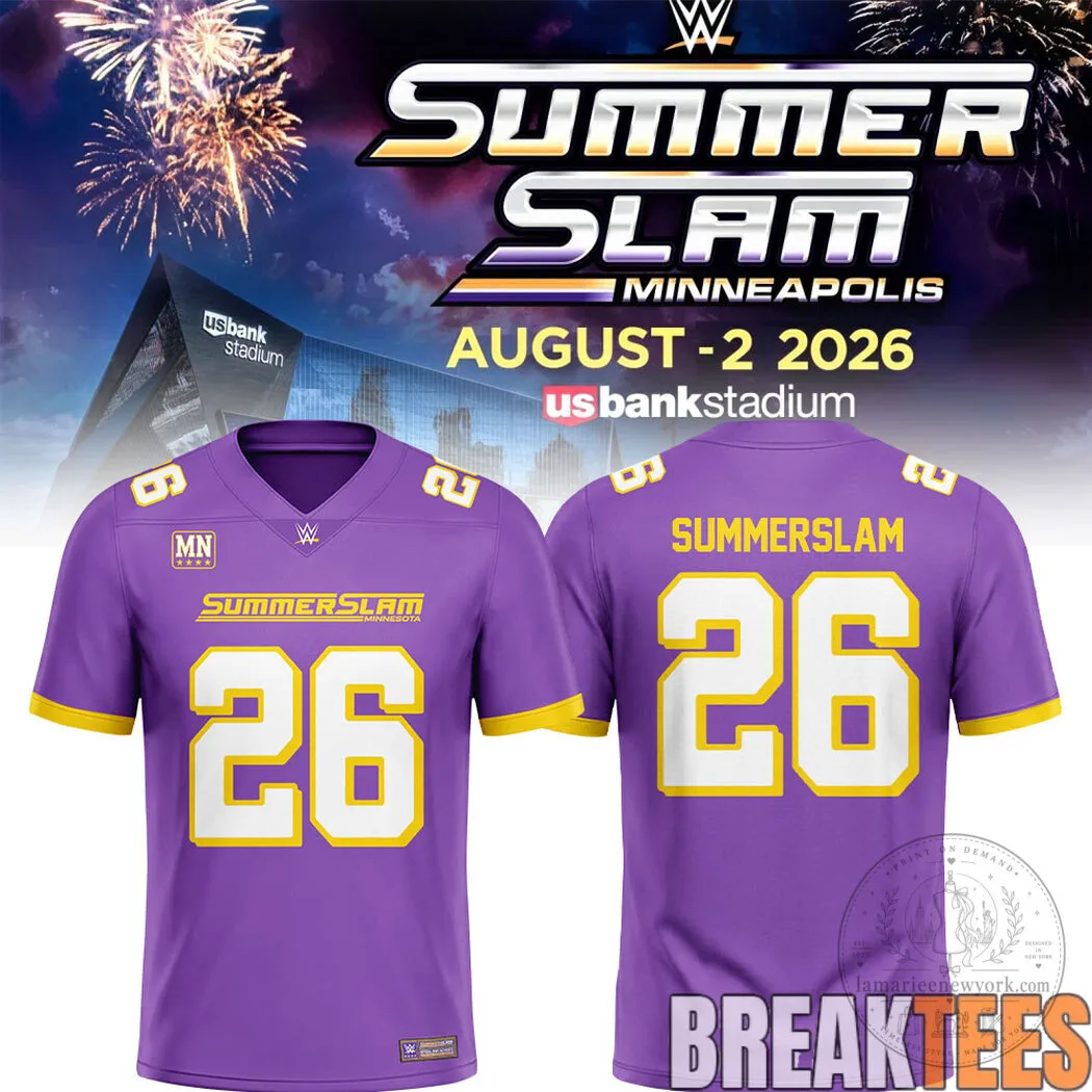 WWE SummerSlam 2026 Minneapolis Minnesota Purple Football Jersey