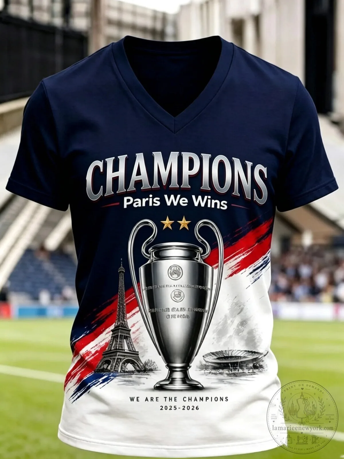 France Football Champions Paris We Wins European Cup Graphic T-Shirt