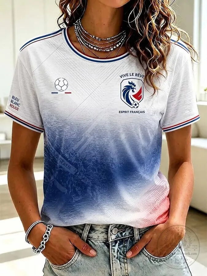 France Football Women's Vive Le Rêve Esprit Français Gradient T-Shirt