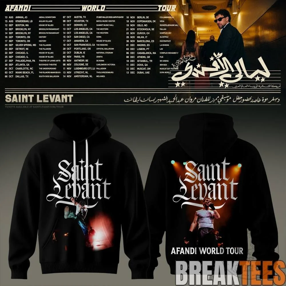 Saint Levant Afandi World Tour Black Pullover Hoodie