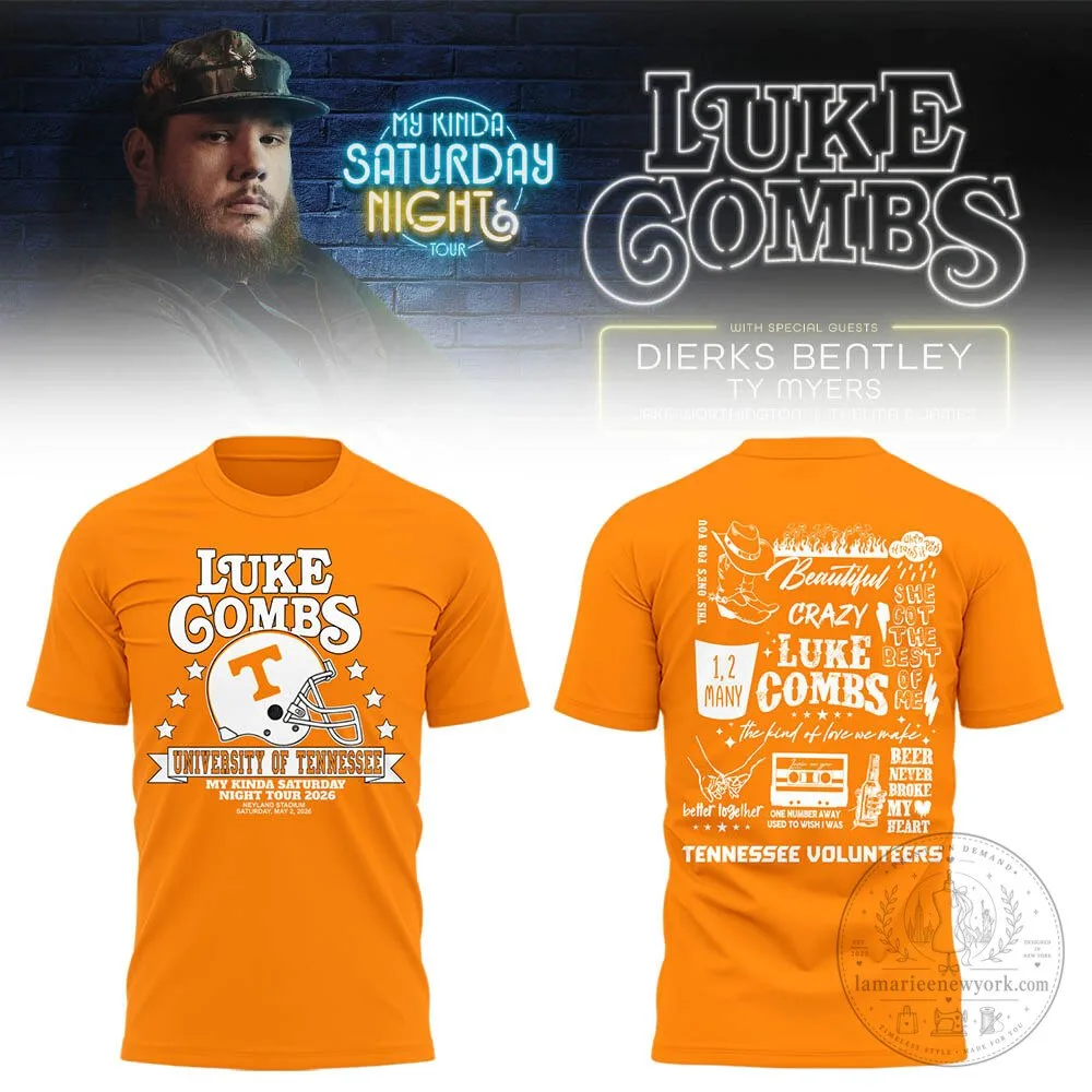 Neyland Stadium Luke Combs My Kinda Saturday Night Tour Tennessee Volunteers T-Shirt