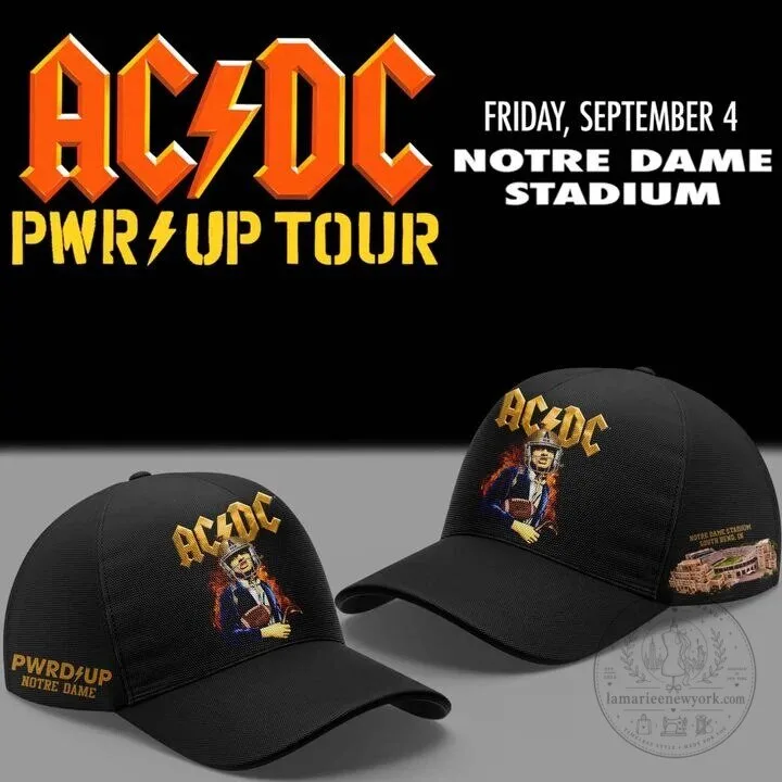 Black Baseball Cap Hat from AC/DC Power Up Tour at Notre Dame Stadium