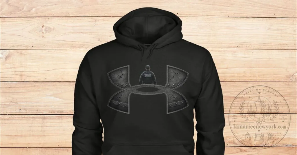 Correctional Officer Under Armour Style Black Pullover Hoodie Correctional Officer Under Armour Style Black Pullover Hoodie