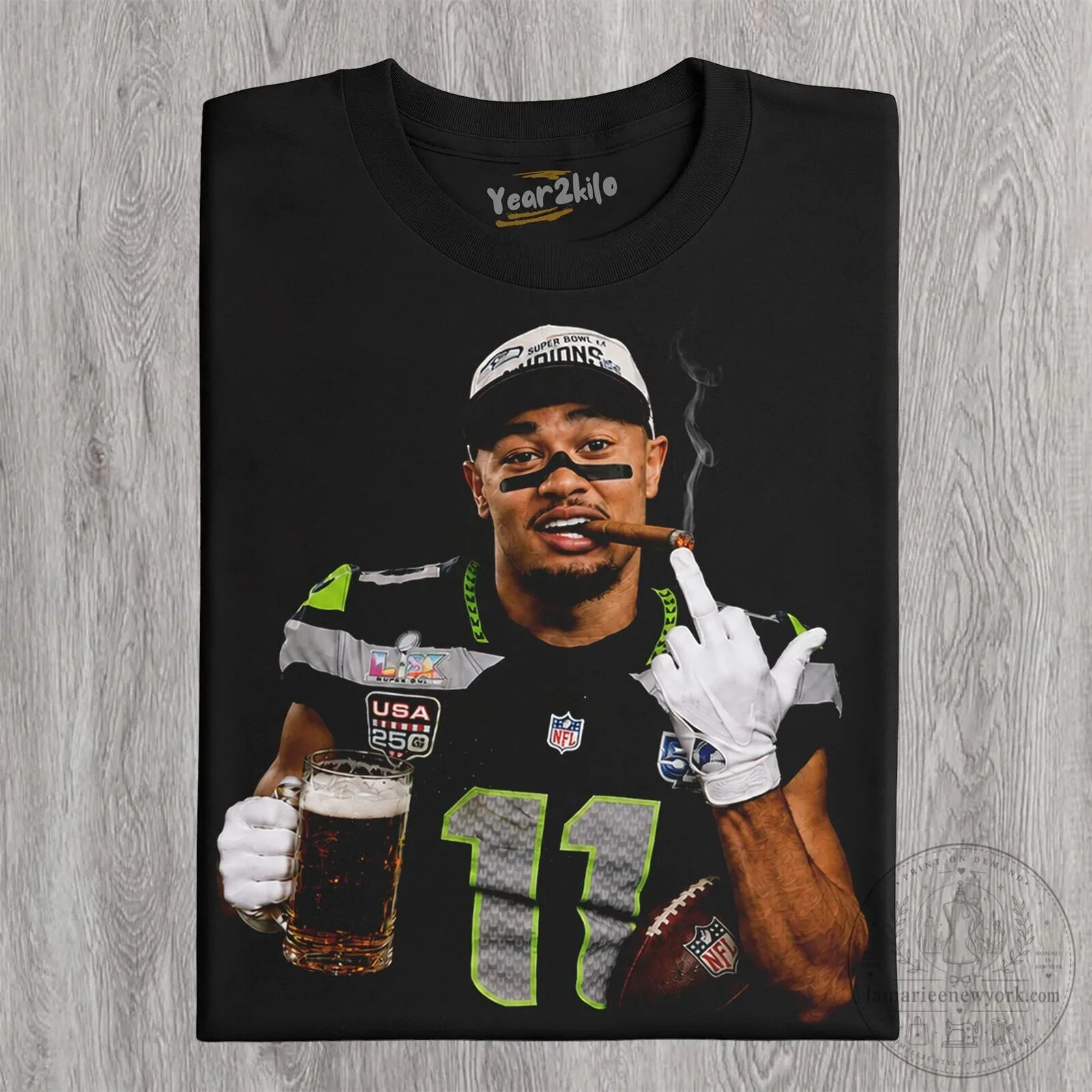 Jaxon Smith-Njigba Football Player Smoking Cigar T-Shirt 10 Jaxon Smith-Njigba Football Player Smoking Cigar T-Shirt
