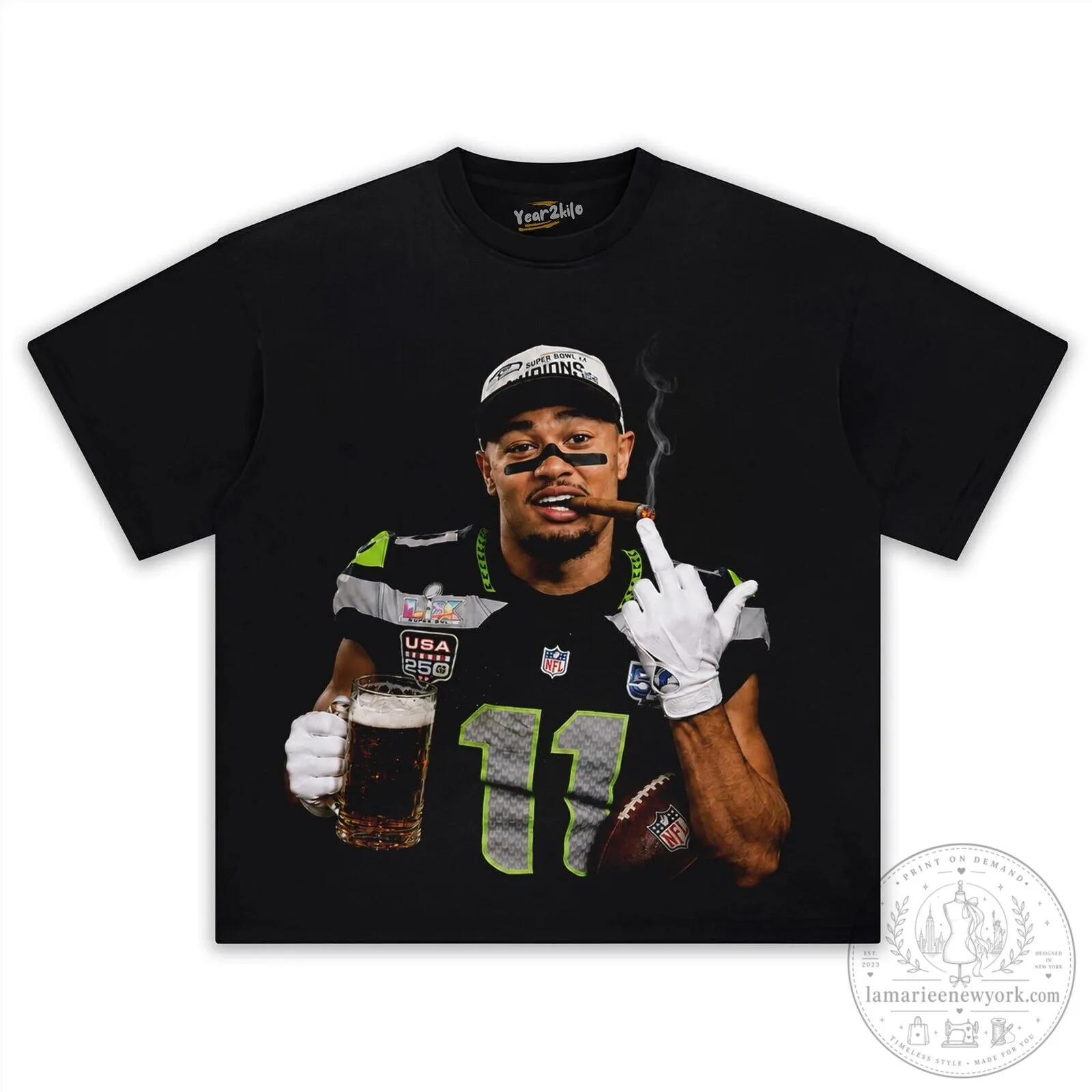 Jaxon Smith-Njigba Football Player Smoking Cigar T-Shirt 11 Jaxon Smith-Njigba Football Player Smoking Cigar T-Shirt