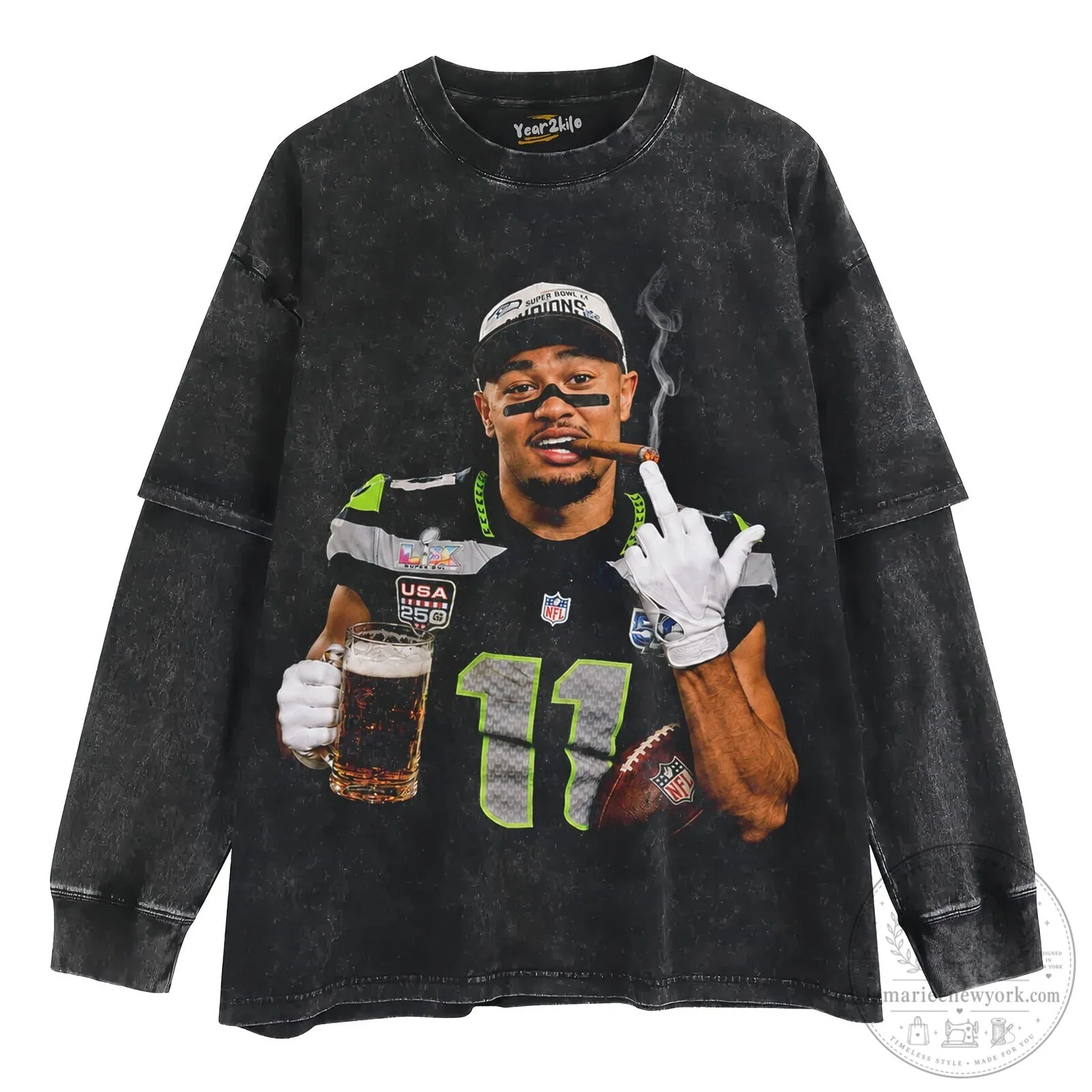 Jaxon Smith-Njigba Football Player Smoking Cigar T-Shirt 14 Jaxon Smith-Njigba Football Player Smoking Cigar T-Shirt