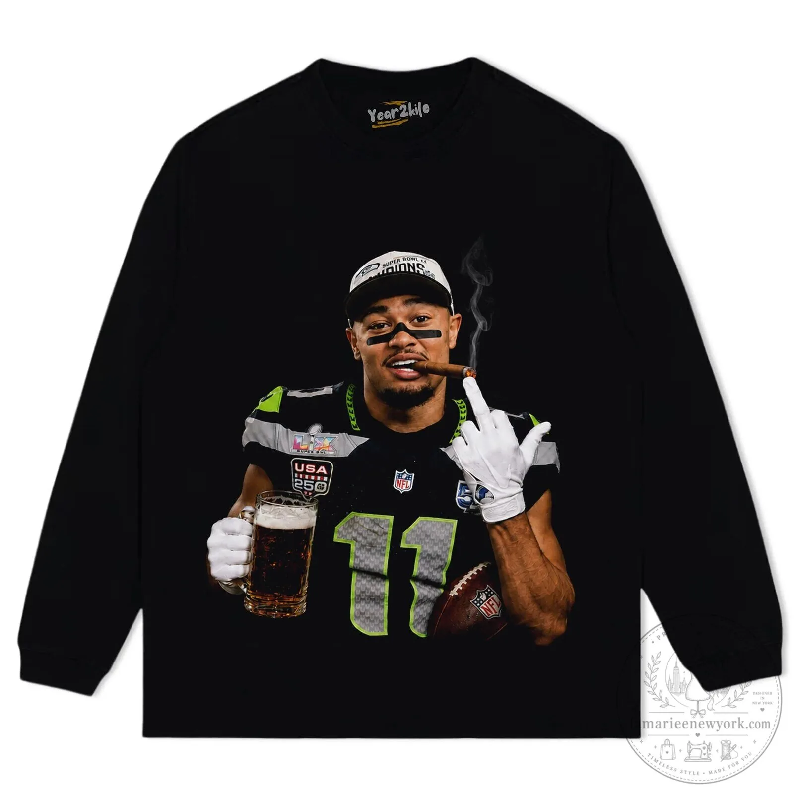 Jaxon Smith-Njigba Football Player Smoking Cigar T-Shirt 15 Jaxon Smith-Njigba Football Player Smoking Cigar T-Shirt