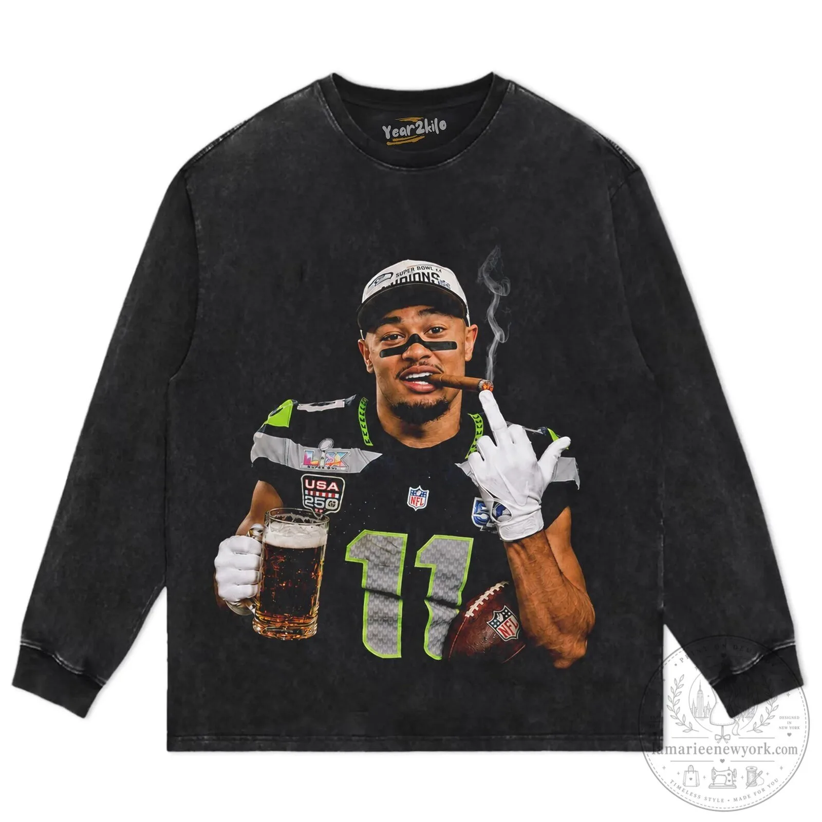 Jaxon Smith-Njigba Football Player Smoking Cigar T-Shirt 16 Jaxon Smith-Njigba Football Player Smoking Cigar T-Shirt