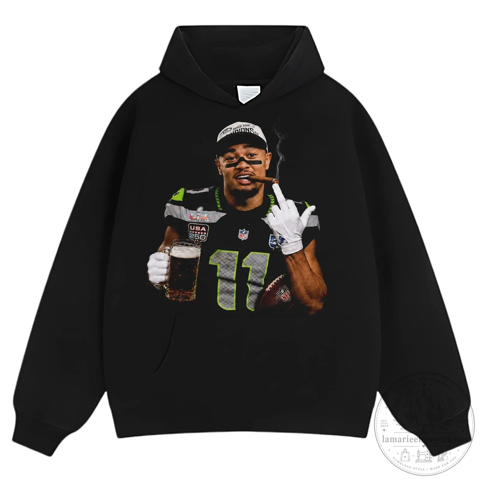 Jaxon Smith-Njigba Football Player Smoking Cigar T-Shirt 17 Jaxon Smith-Njigba Football Player Smoking Cigar T-Shirt