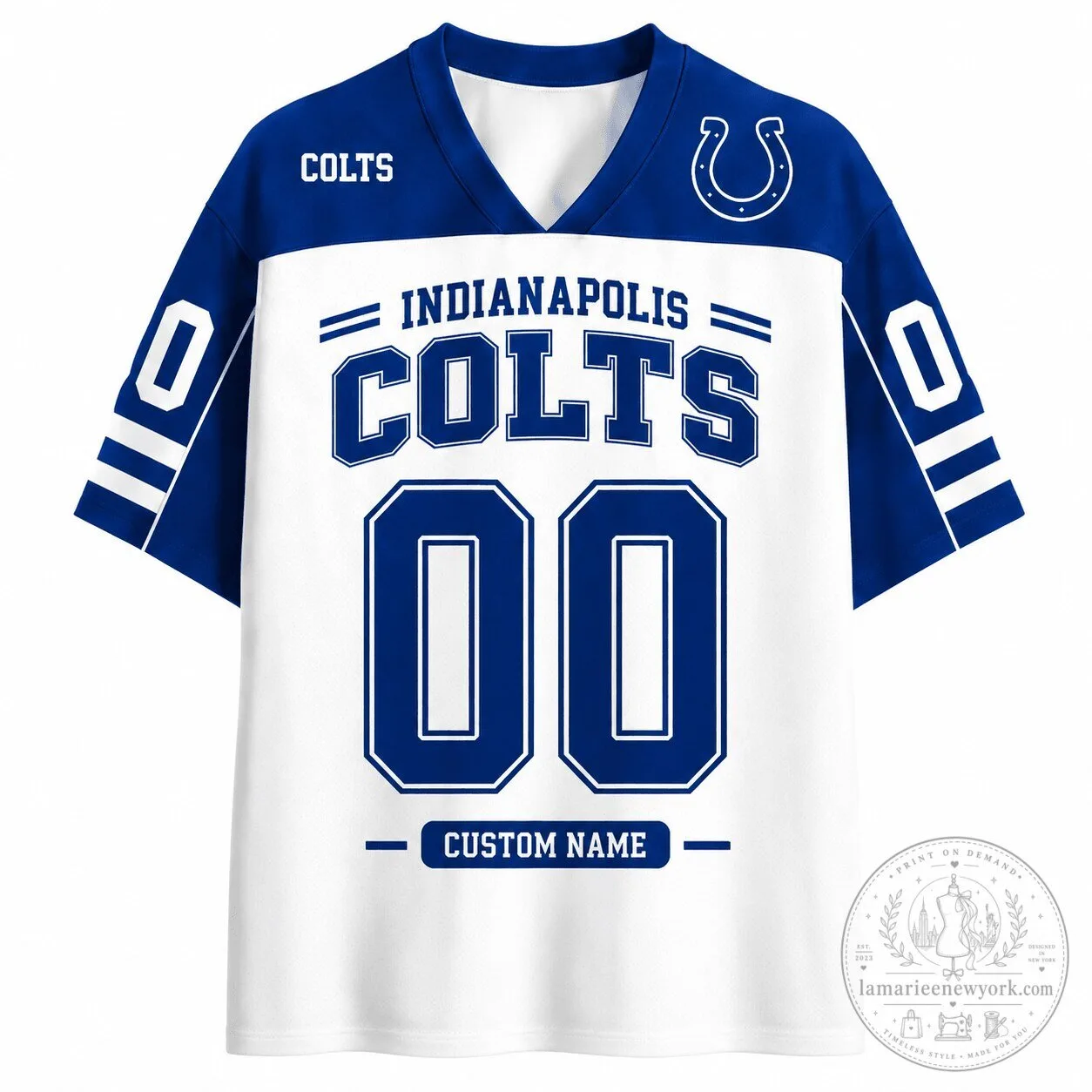 Indianapolis Colts Custom Name and Number White Football Jersey