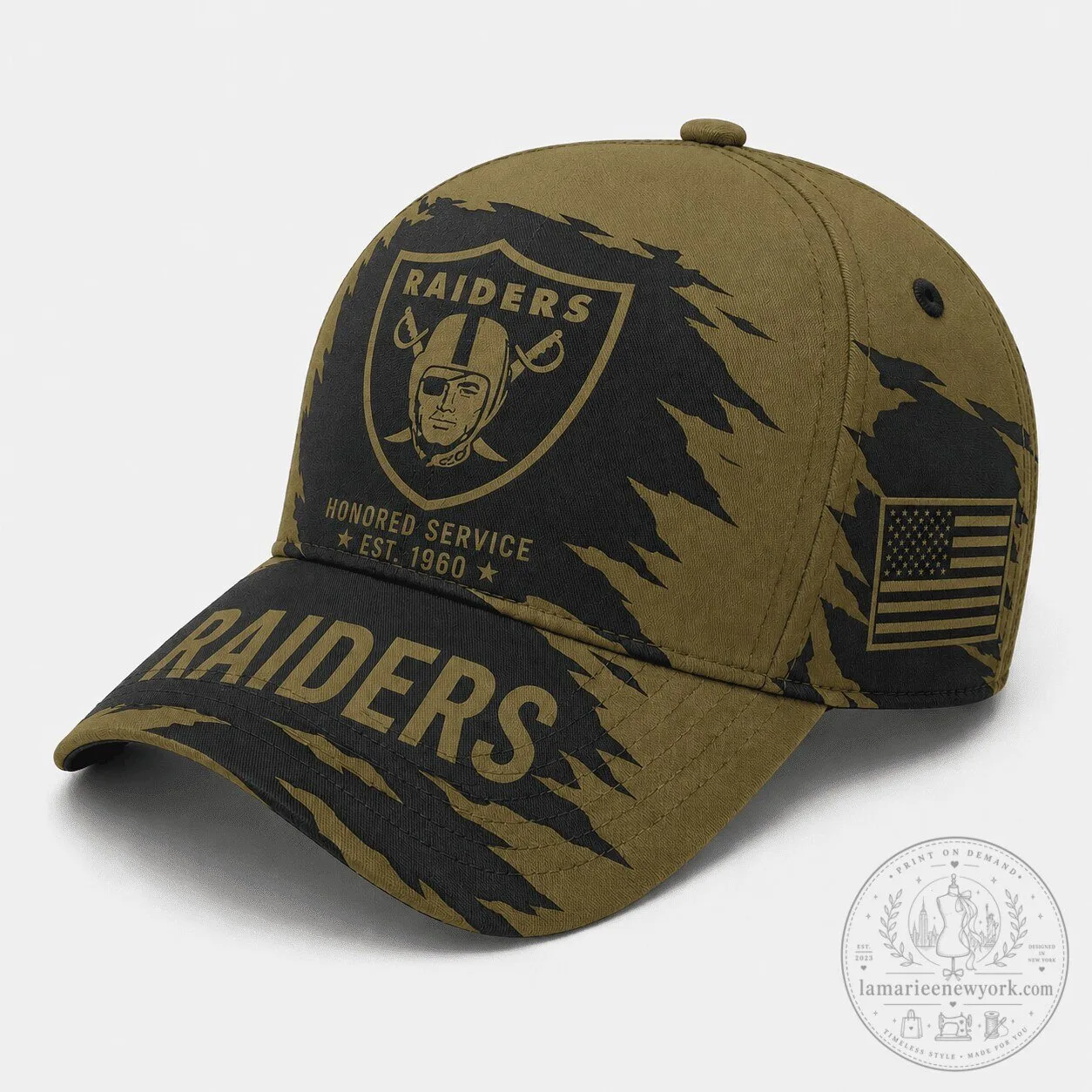 Las Vegas Raiders Honored Service Military-Inspired Baseball Cap Hat