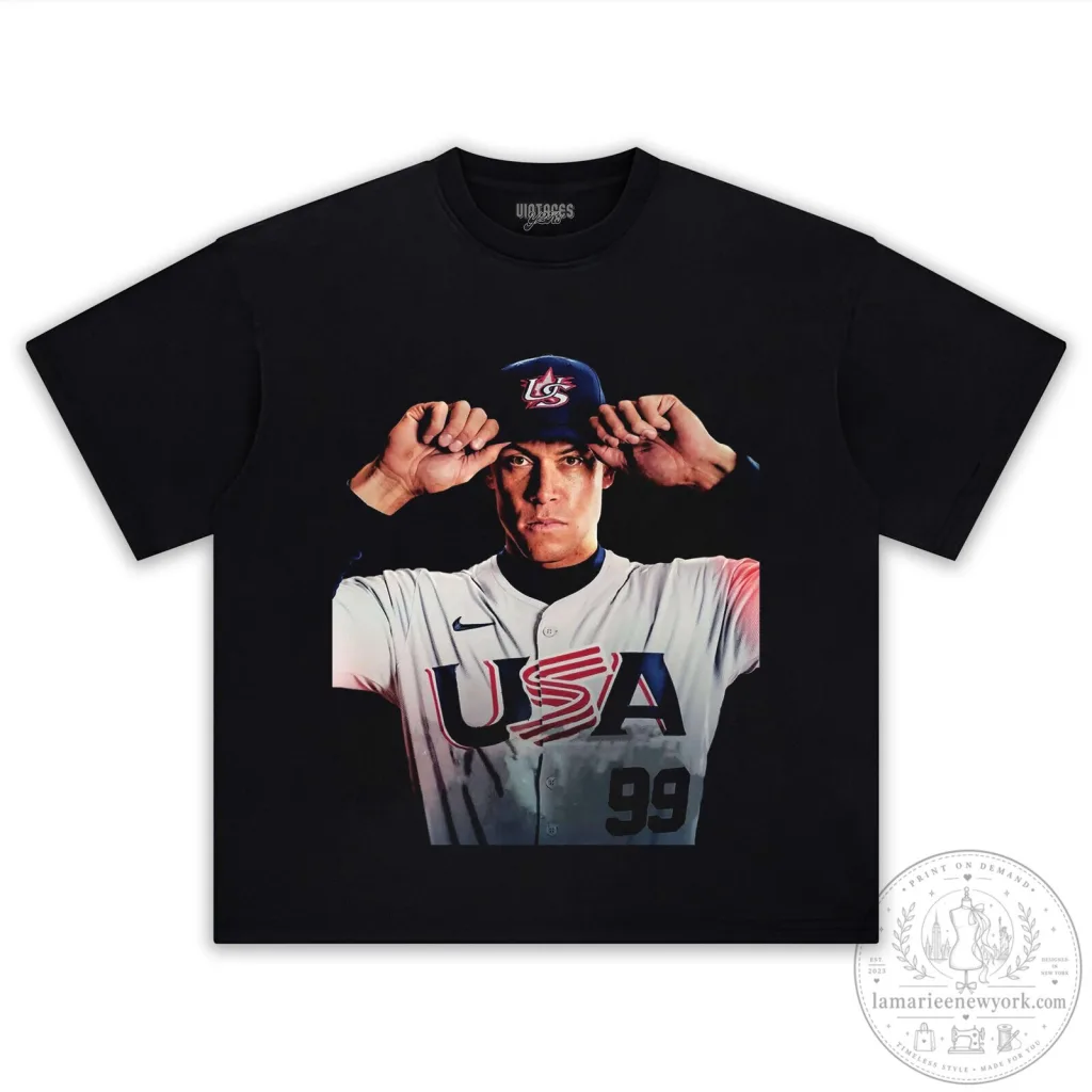Aaron Judge USA Baseball Number 99 Graphic Black T-Shirt Aaron Judge USA Baseball Number 99 Graphic Black T-Shirt
