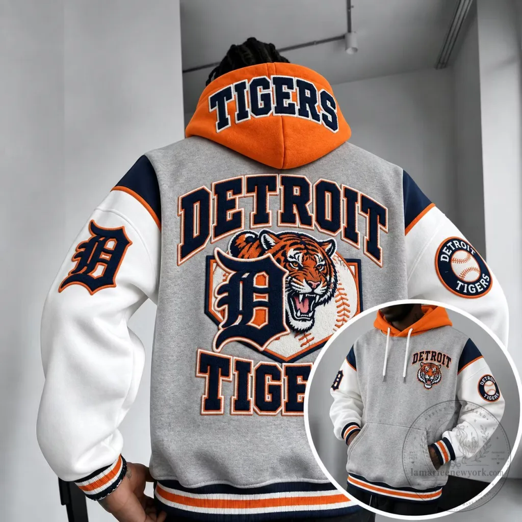 Detroit Tigers MLB Baseball Varsity Hoodie Detroit Tigers MLB Baseball Varsity Hoodie