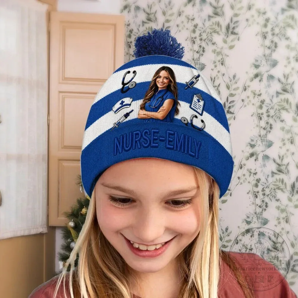 Personalized Nurse Life Photo Winter Hat Custom Healthcare Worker Beanie Gift 25 Personalized Nurse Life Photo Winter Hat Custom Healthcare Worker Beanie Gift