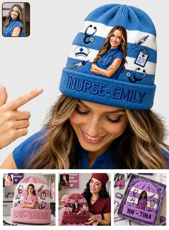 Personalized Nurse Life Photo Winter Hat Custom Healthcare Worker Beanie Gift 33 Personalized Nurse Life Photo Winter Hat Custom Healthcare Worker Beanie Gift