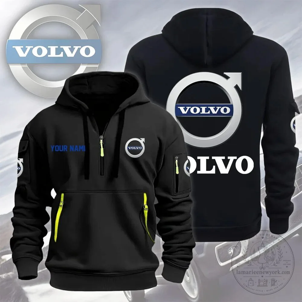 Volvo Car Logo Quarter Zip Hoodie for Men and Women