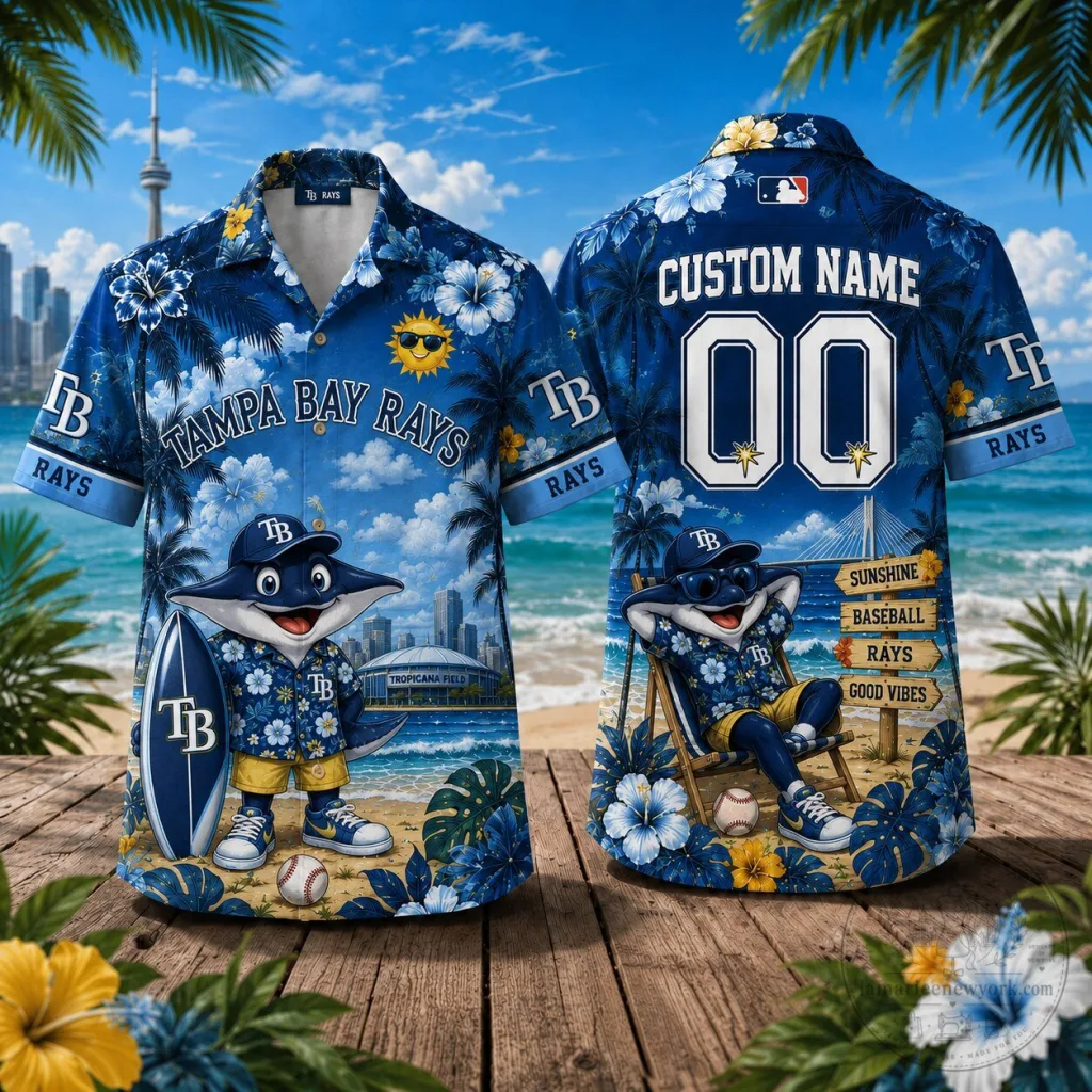Tampa Bay Rays Baseball Custom Name Hawaiian Shirt Tampa Bay Rays Baseball Custom Name Hawaiian Shirt