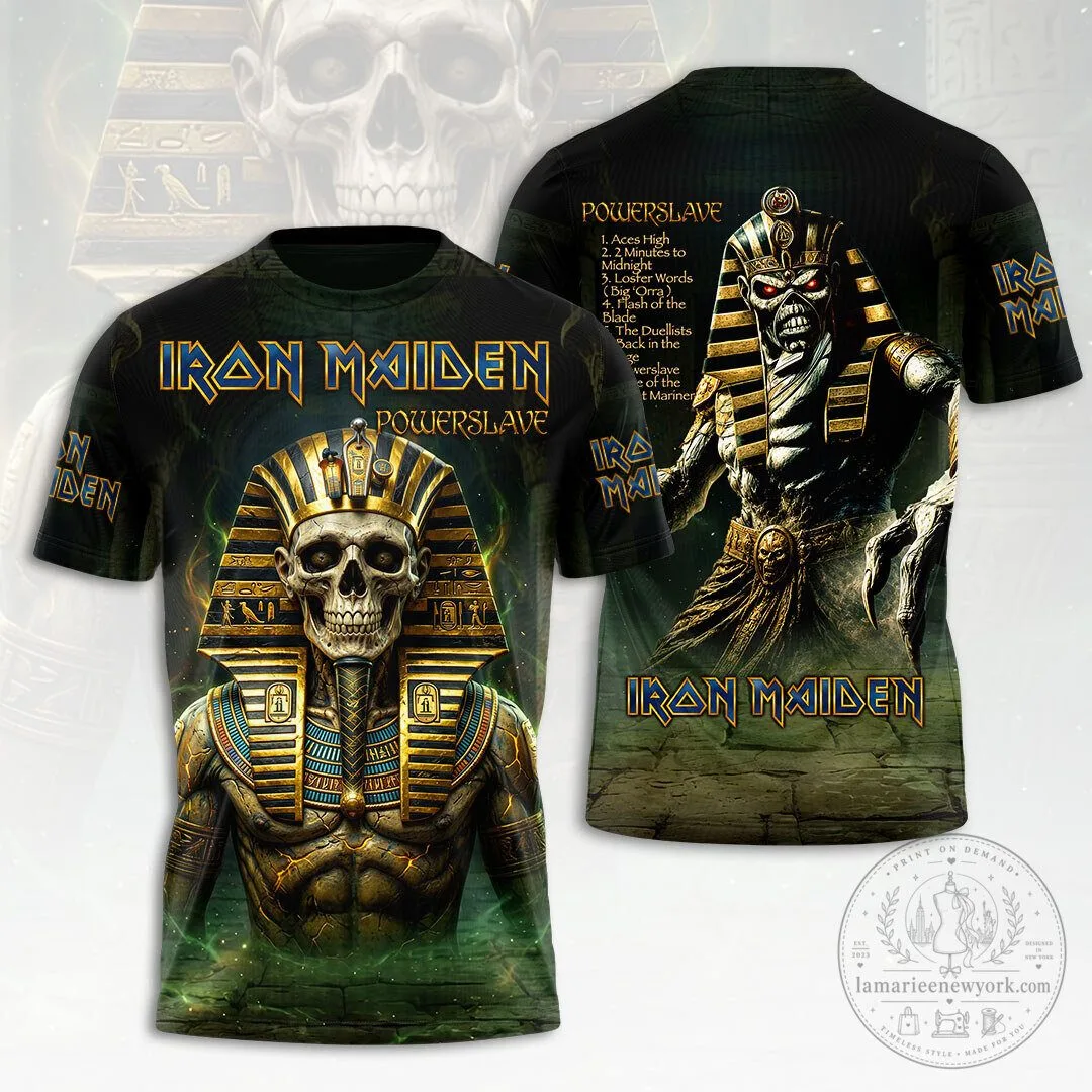 Powerslave Album Artwork T-Shirt from Iron Maiden - Heavy Metal Music Band Apparel