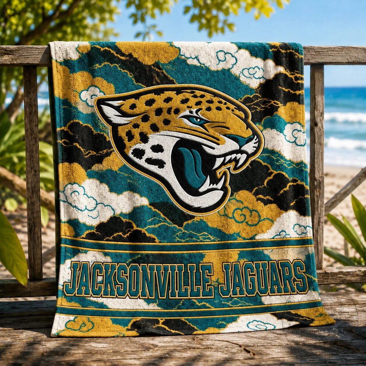 Jacksonville Jaguars NFL Football Team Logo Beach Towel