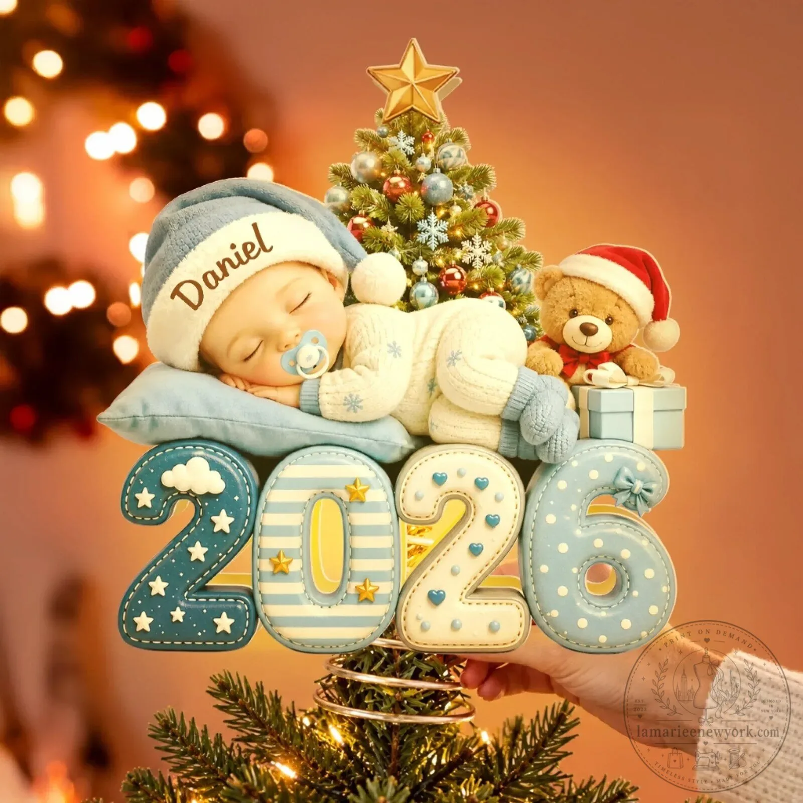 Personalized Baby's First Christmas 2026 Ornament with Sleeping Infant 6 personalized baby s first christmas 2026 ornament with sleeping infant gallery 1