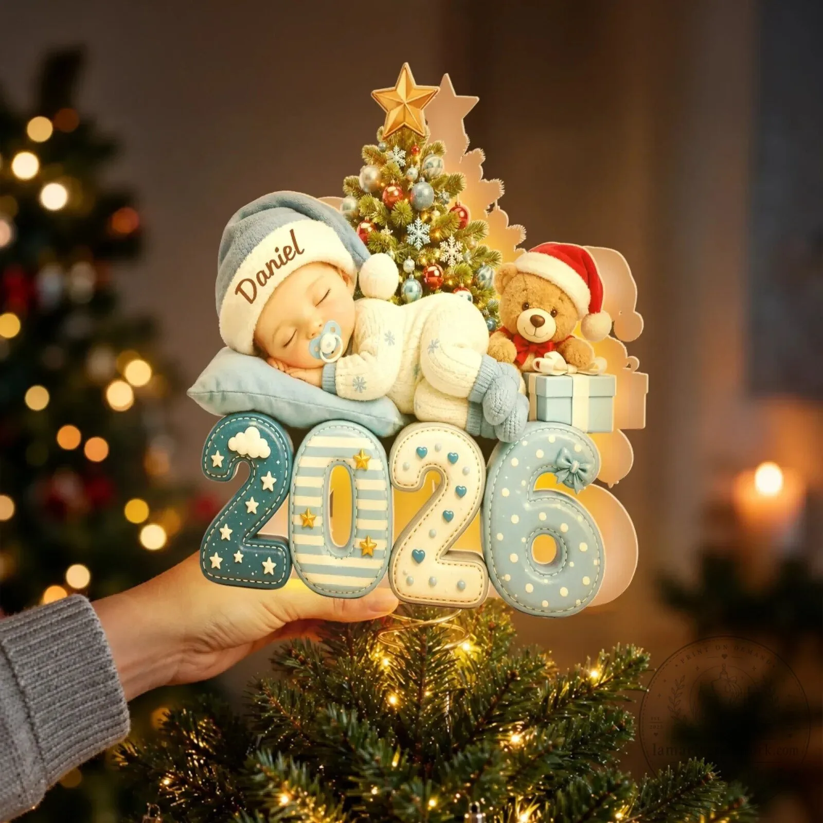 Personalized Baby's First Christmas 2026 Ornament with Sleeping Infant 7 personalized baby s first christmas 2026 ornament with sleeping infant gallery 2