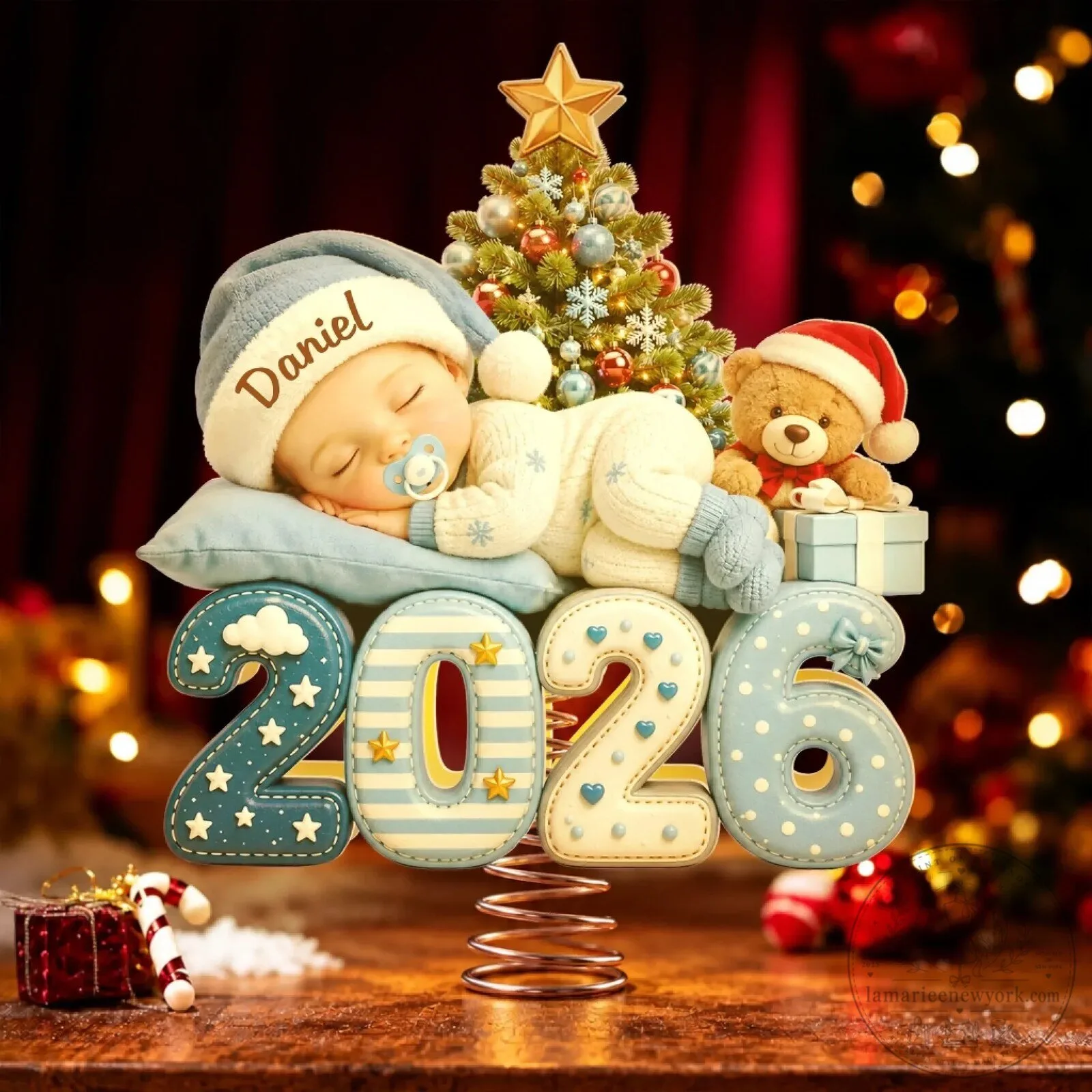 Personalized Baby's First Christmas 2026 Ornament with Sleeping Infant 8 personalized baby s first christmas 2026 ornament with sleeping infant gallery 3