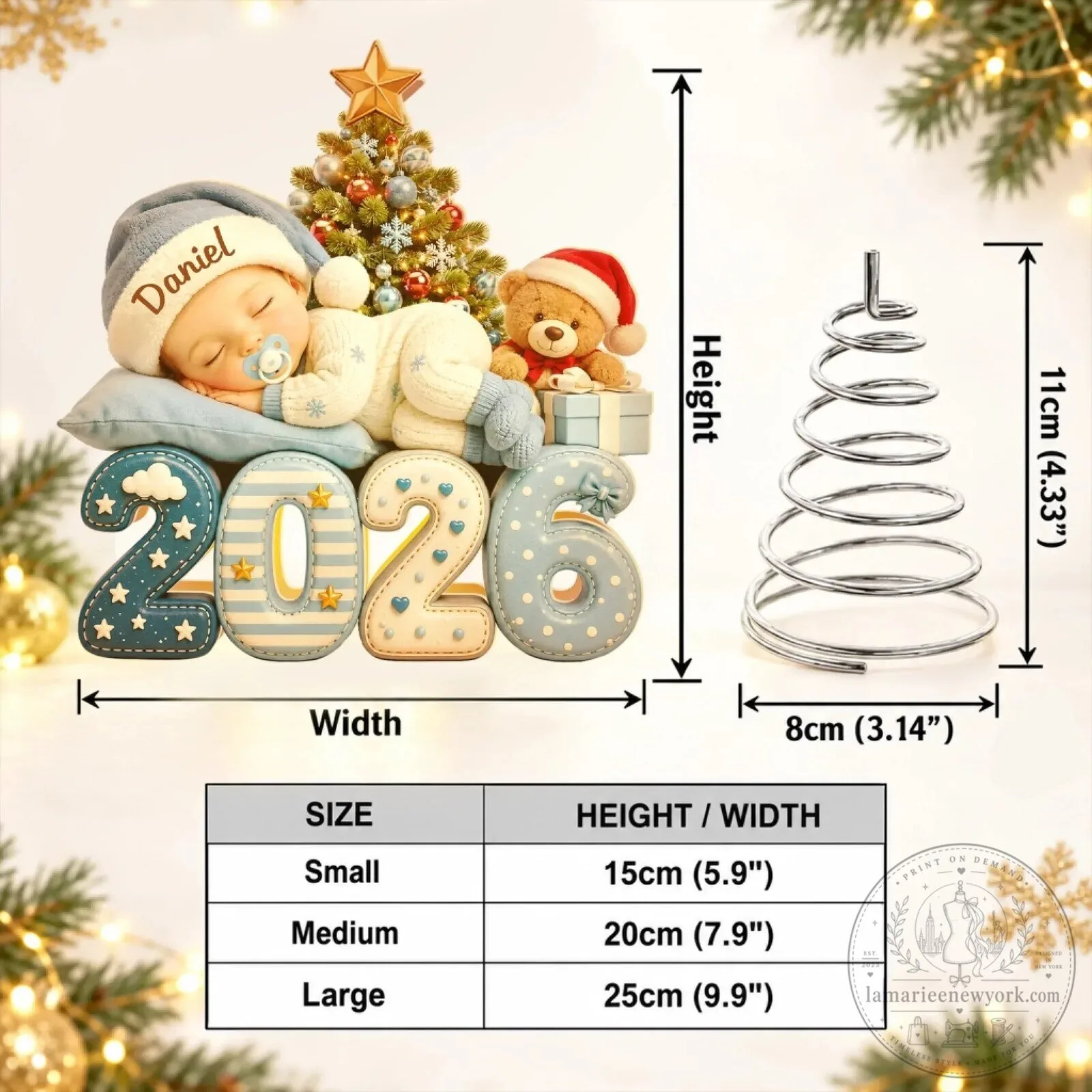 Personalized Baby's First Christmas 2026 Ornament with Sleeping Infant 9 personalized baby s first christmas 2026 ornament with sleeping infant gallery 4