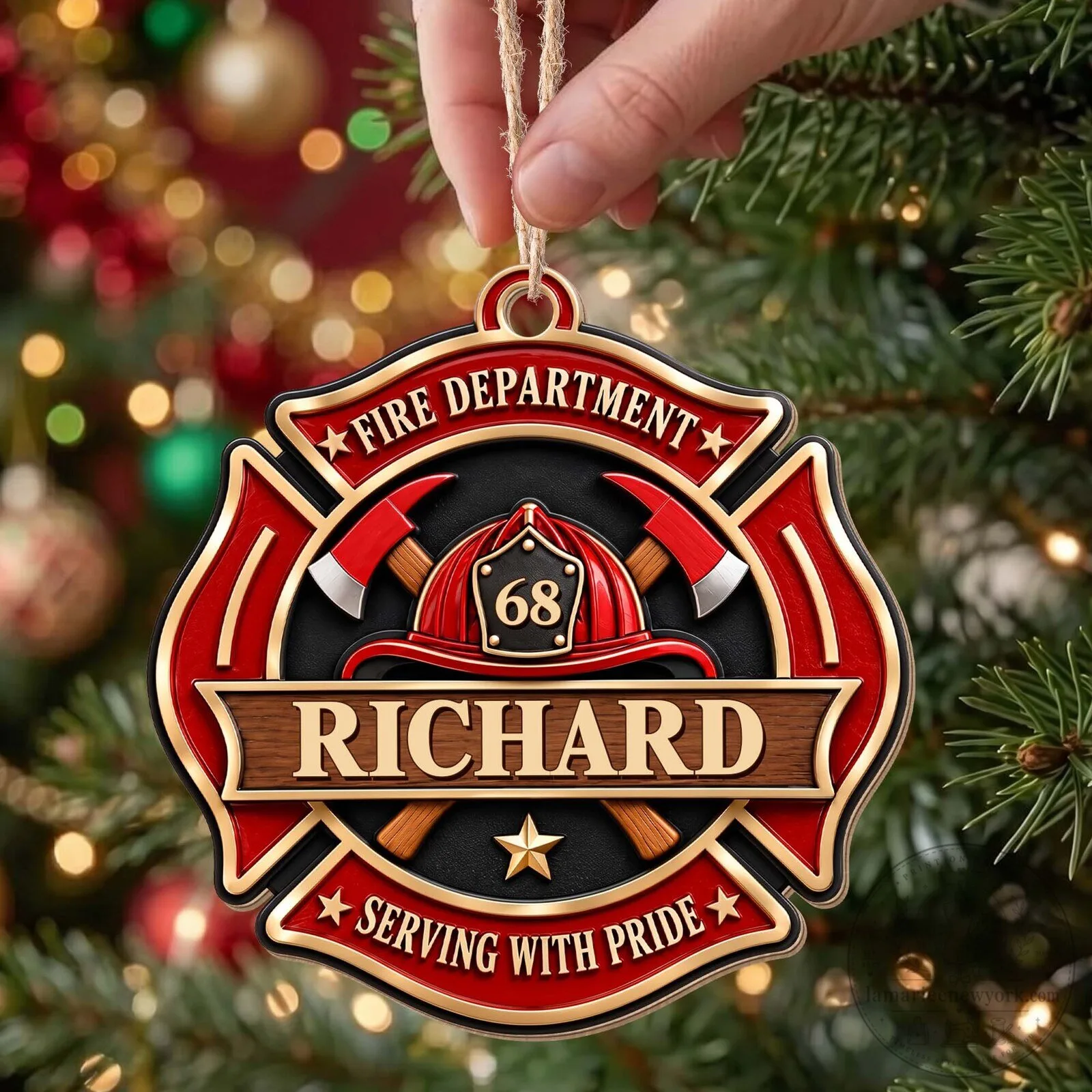 Personalized Fire Department Maltese Cross Serving With Pride Christmas Ornament 12 Personalized Fire Department Maltese Cross Serving With Pride Christmas Ornament