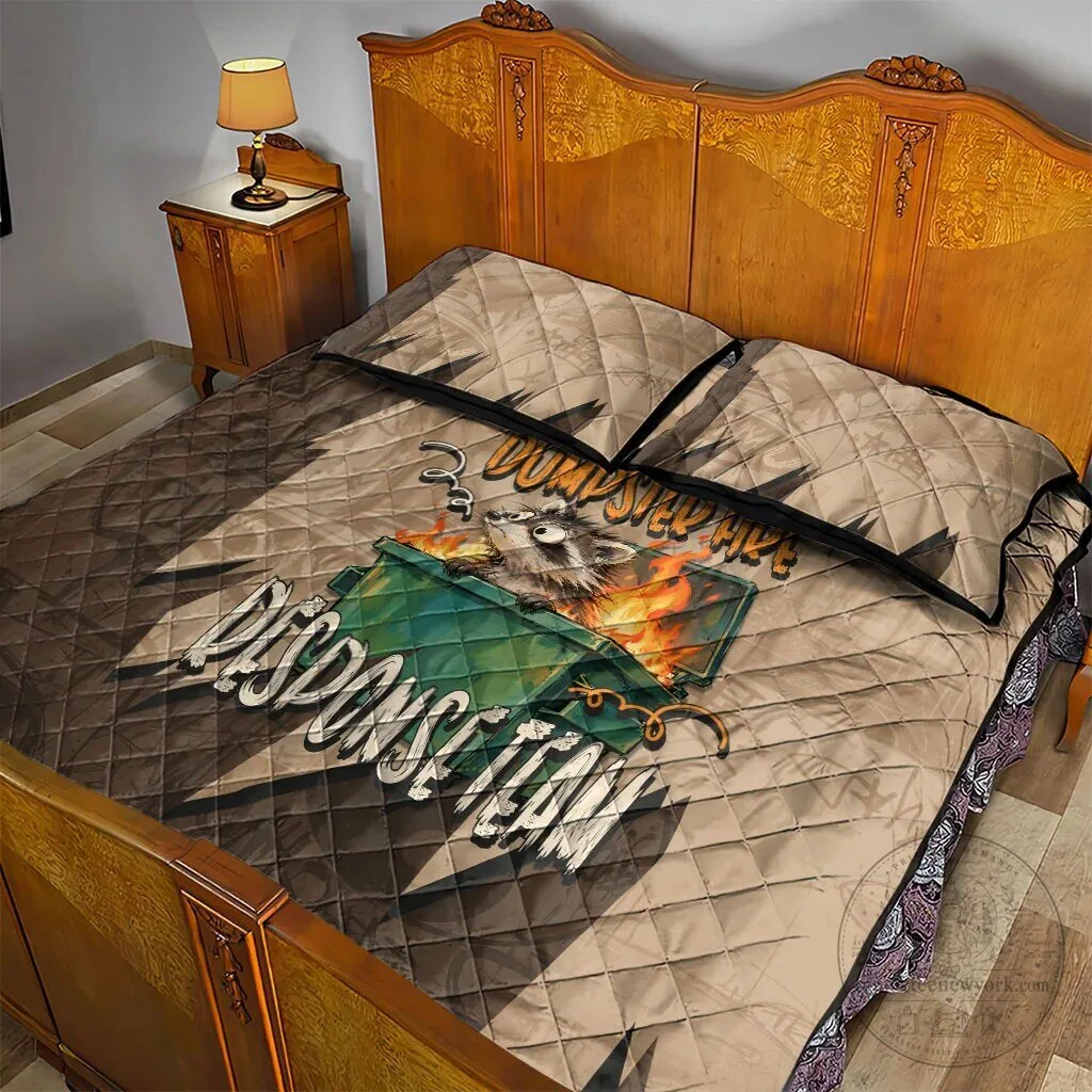 Funny Raccoon Dumpster Fire Response Team Quilt Bedding Set with Pillow Shams 8 Funny Raccoon Dumpster Fire Response Team Quilt Bedding Set with Pillow Shams