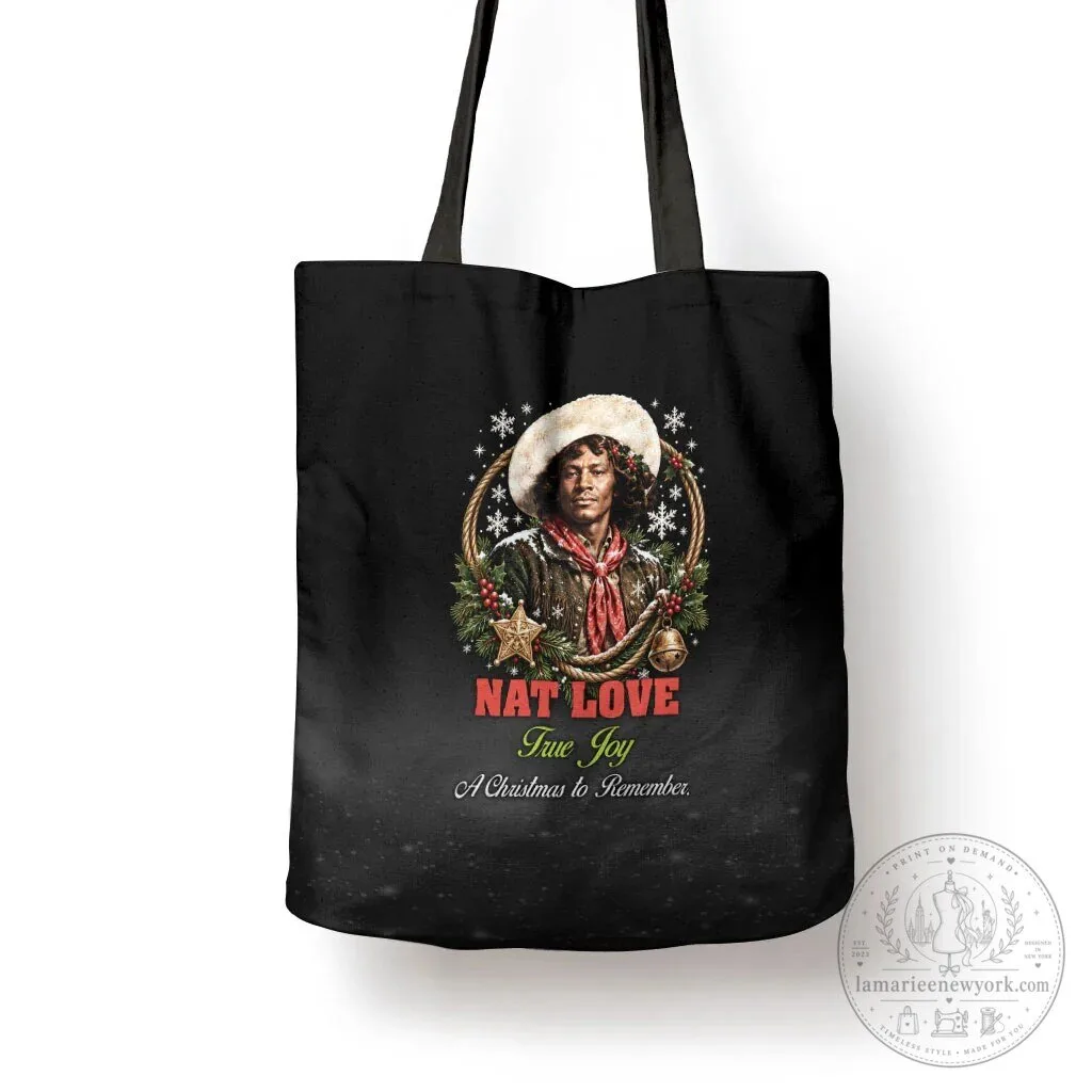 Nat Love Wild West Christmas Portrait Art Black Tote Bag