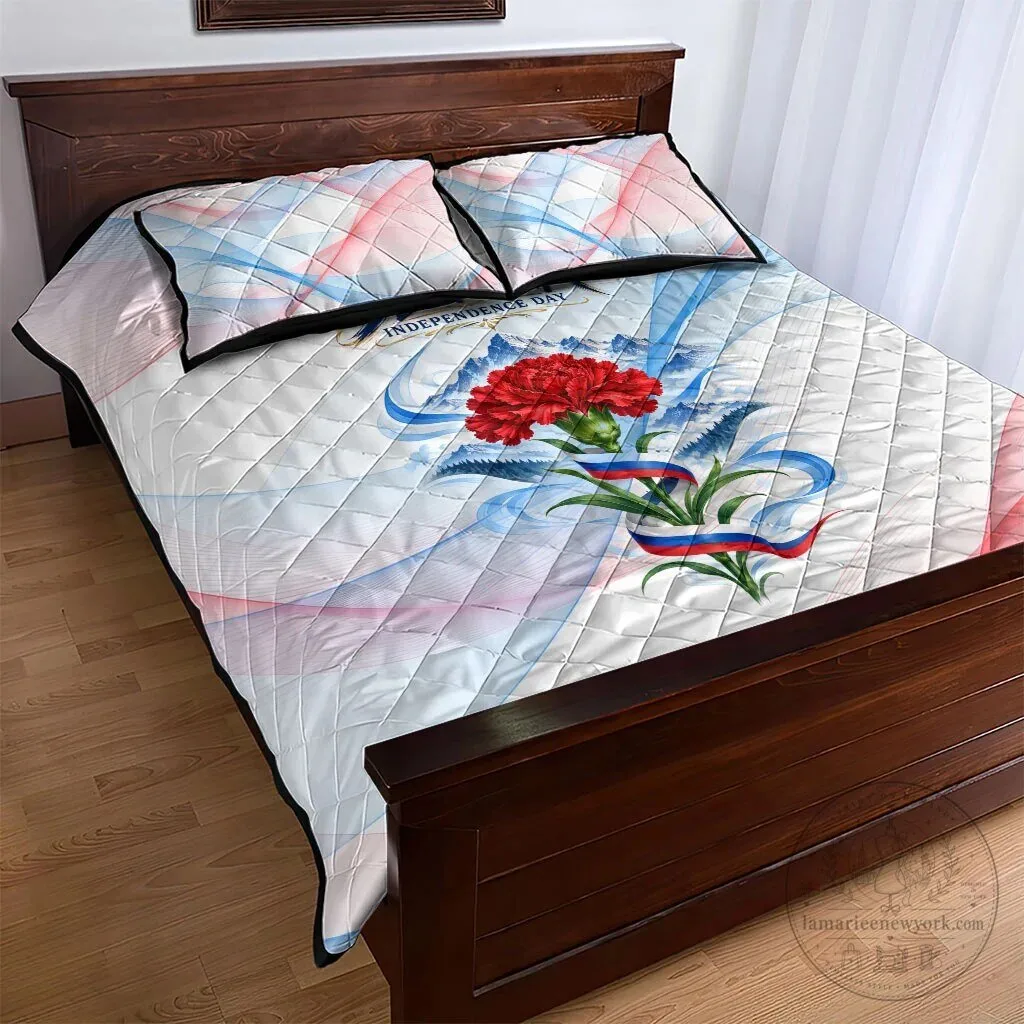 Slovenia Independence Day Red Carnation Flower Mount Triglav Flag Quilt Bedding Set 9 Slovenia Independence Day Red Carnation Flower Mount Triglav Flag Quilt Bedding Set
