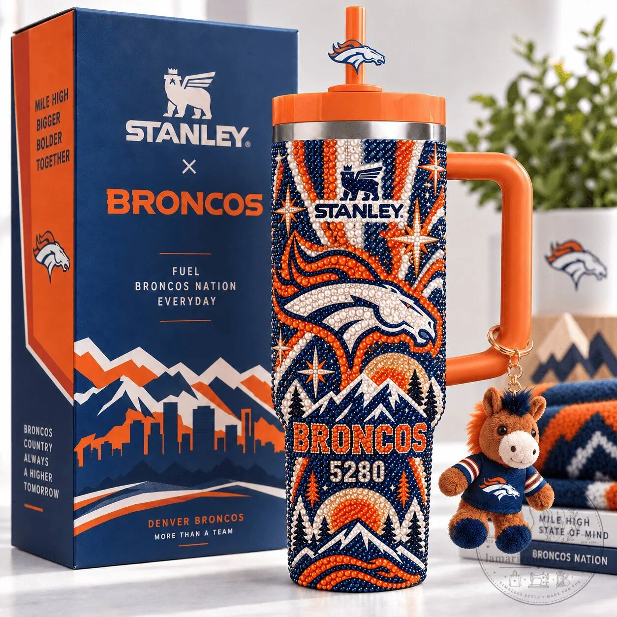Denver Broncos Stanley 40 Ounce Flowstate Quencher Tumbler with Handle