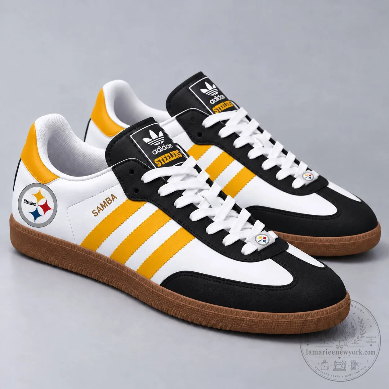 Pittsburgh Steelers NFL Team Logo Samba Style Sneakers Shoes