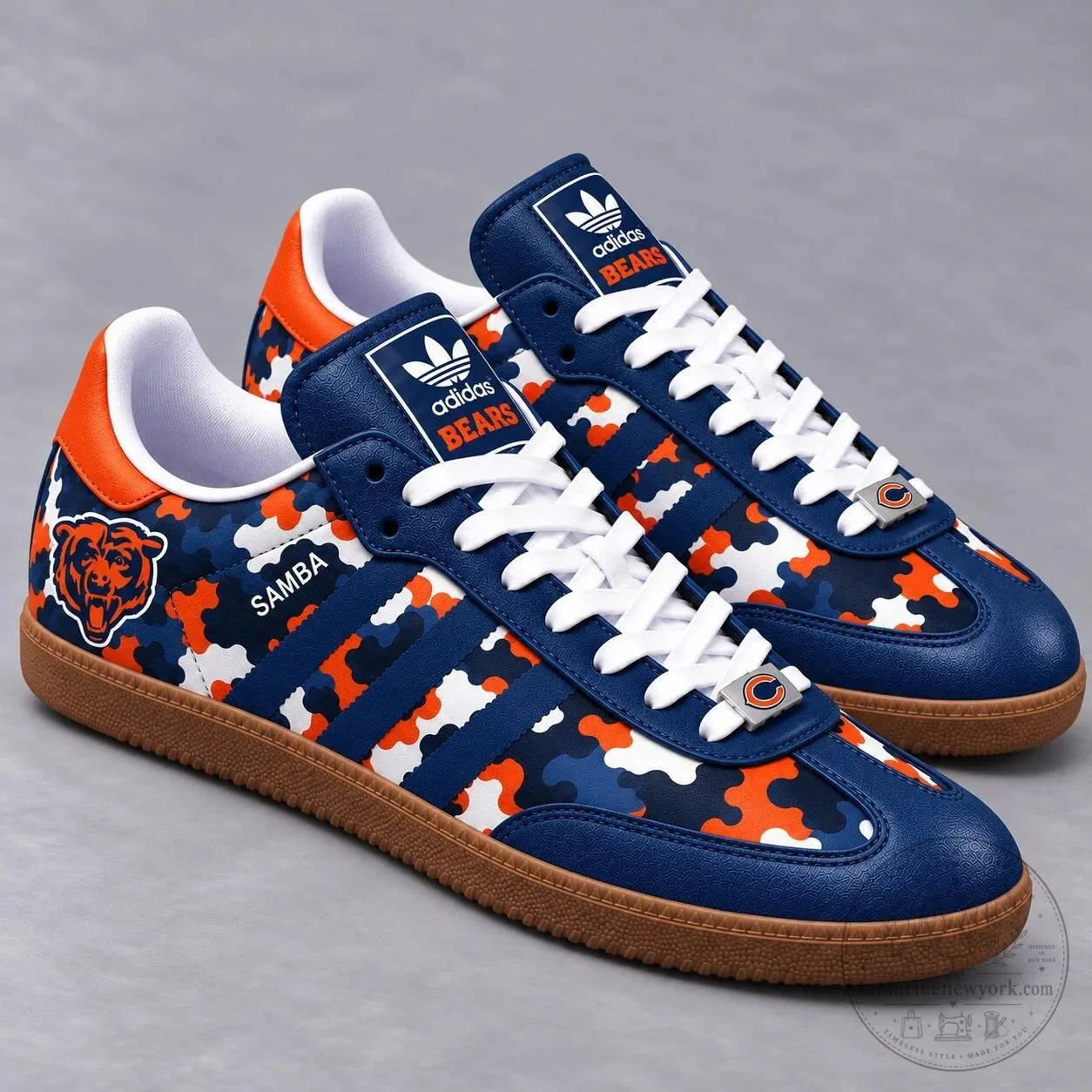 Chicago Bears NFL Camouflage Pattern Adidas Samba Shoes