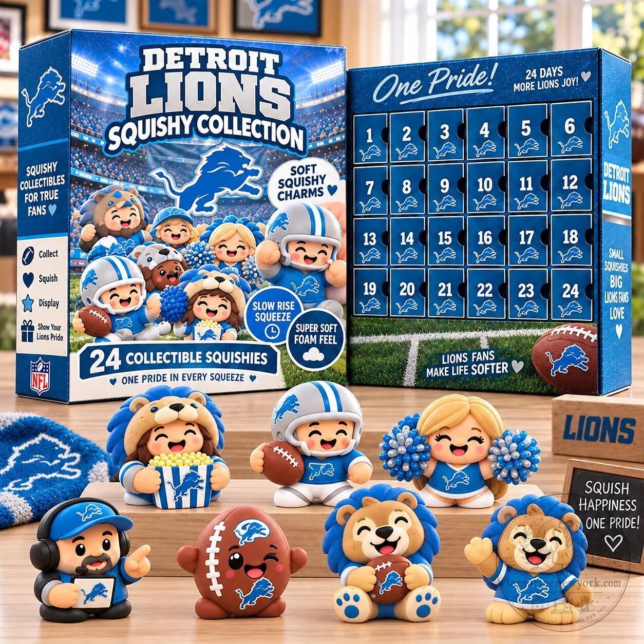 Detroit Lions NFL Football Team Squishy Collectible Advent Calendar