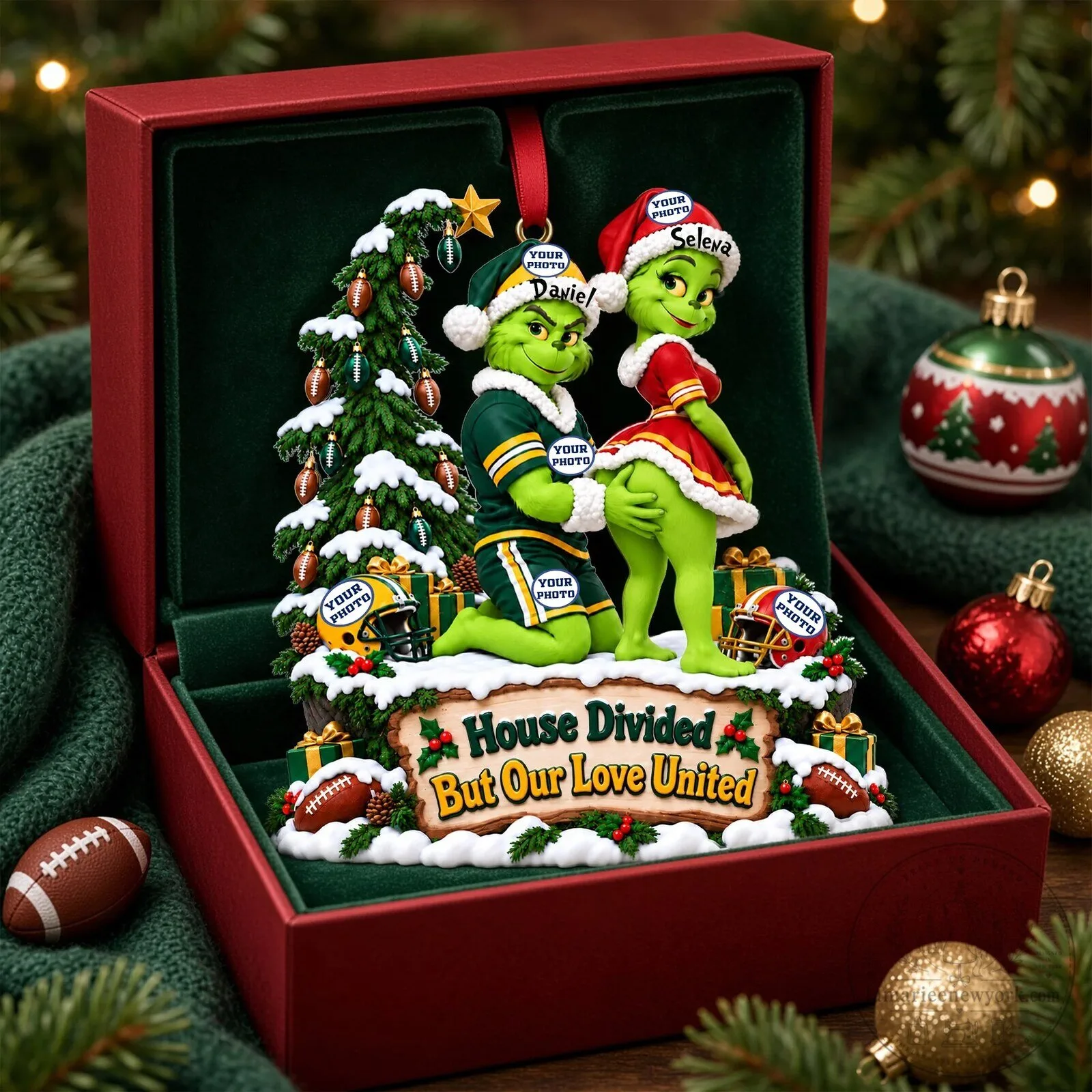 Funny Grinch Couple Christmas Tree Ornament House Divided But Our Love United 5 Funny Grinch Couple Christmas Tree Ornament House Divided But Our Love United