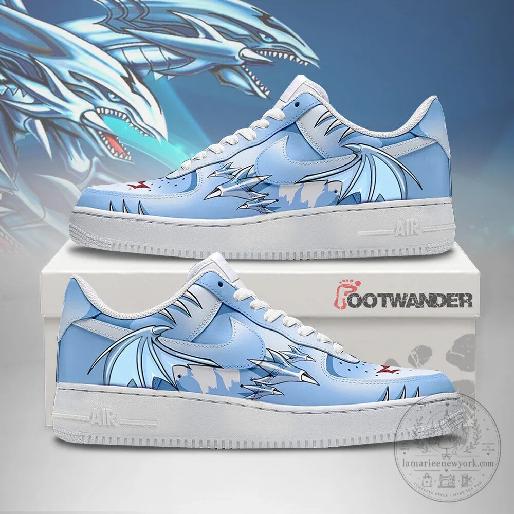 Blue-Eyes Ultimate Dragon Yu-Gi-Oh! Custom Anime Embossed Logo Shoes
