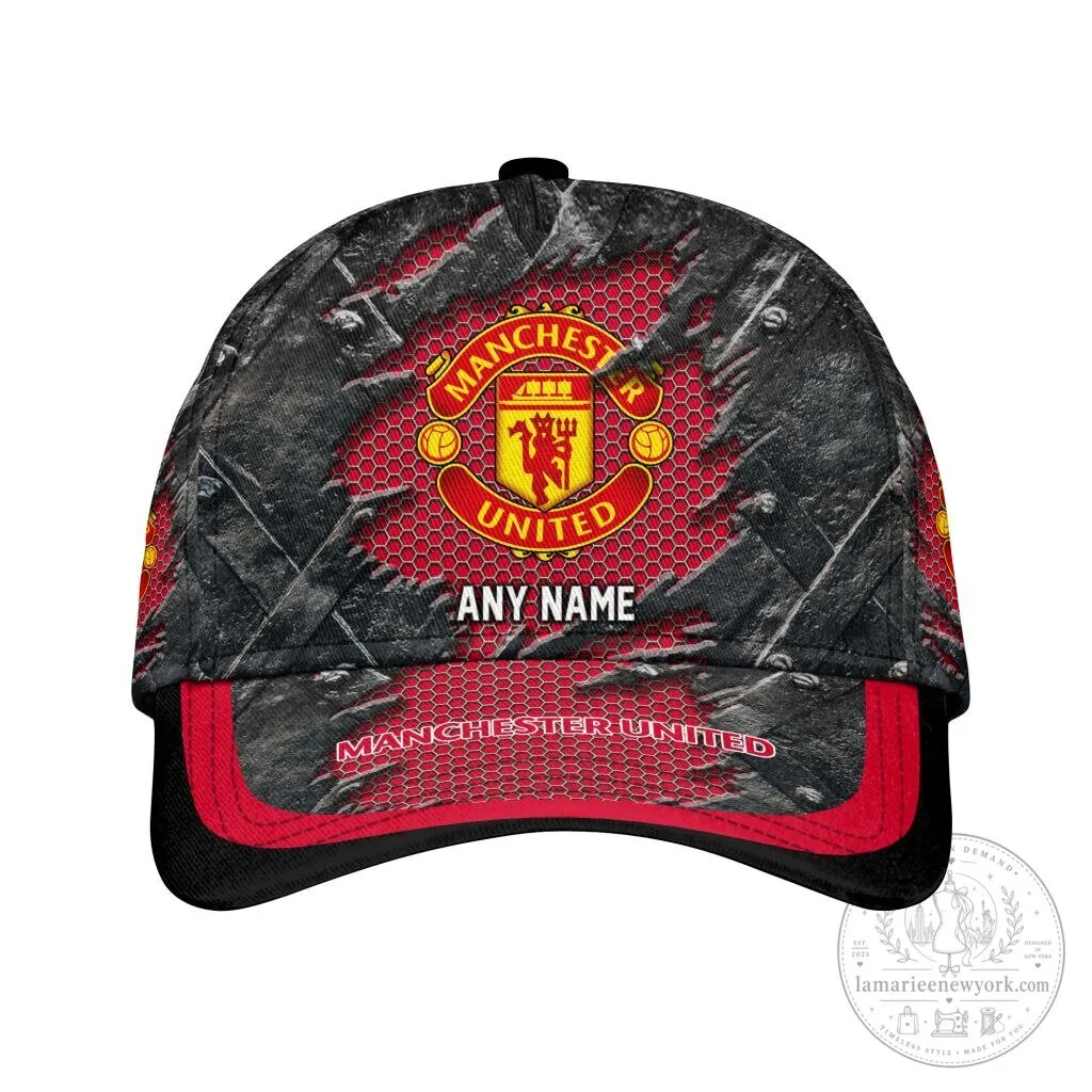 Manchester United Personalized Football Club Logo Distressed Baseball Cap Hat