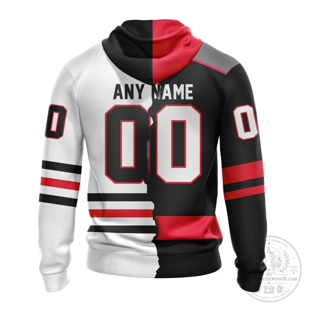 Niagara IceDogs Personalized Hockey Team Split Design Hoodie 11 Niagara IceDogs Personalized Hockey Team Split Design Hoodie