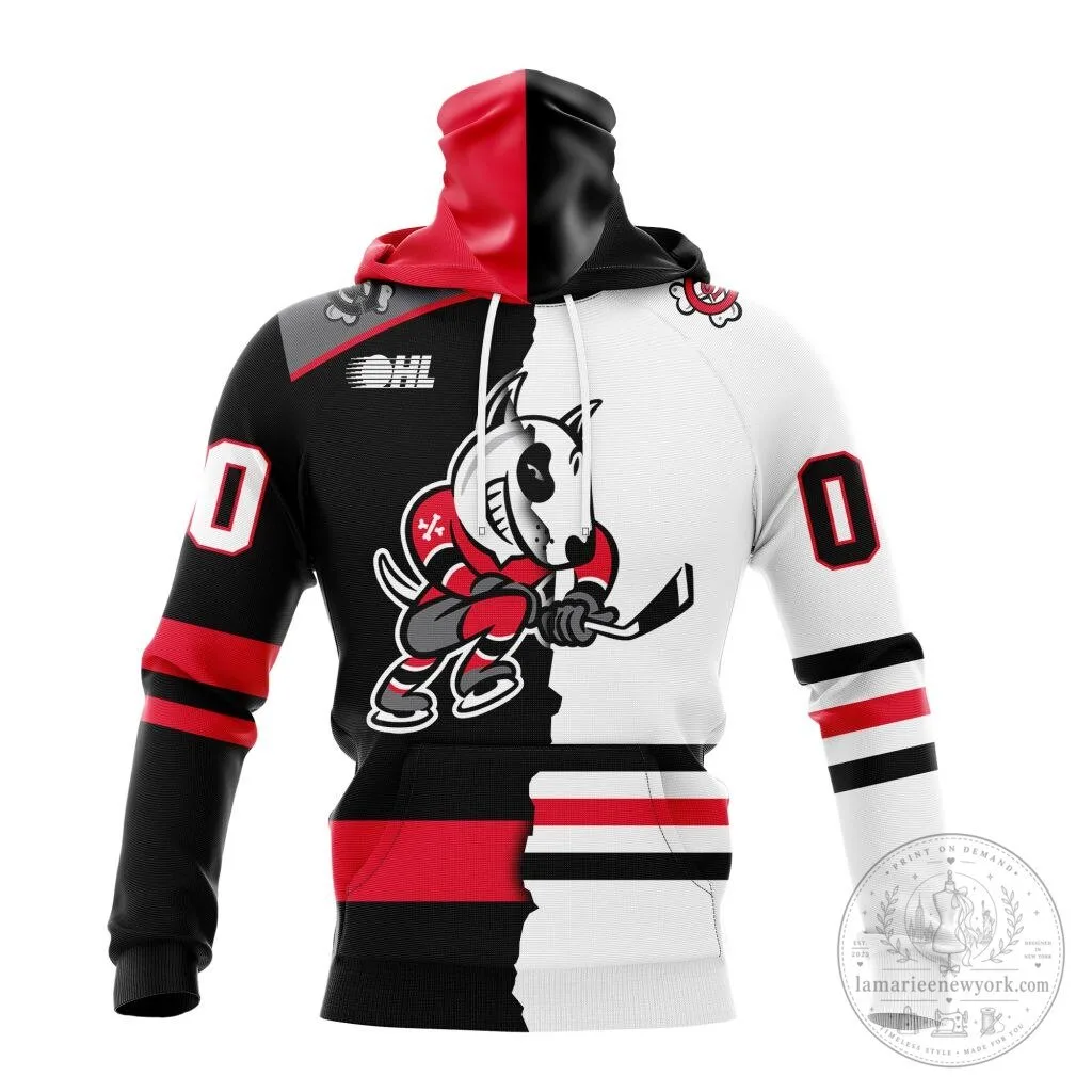 Niagara IceDogs Personalized Hockey Team Split Design Hoodie 12 Niagara IceDogs Personalized Hockey Team Split Design Hoodie