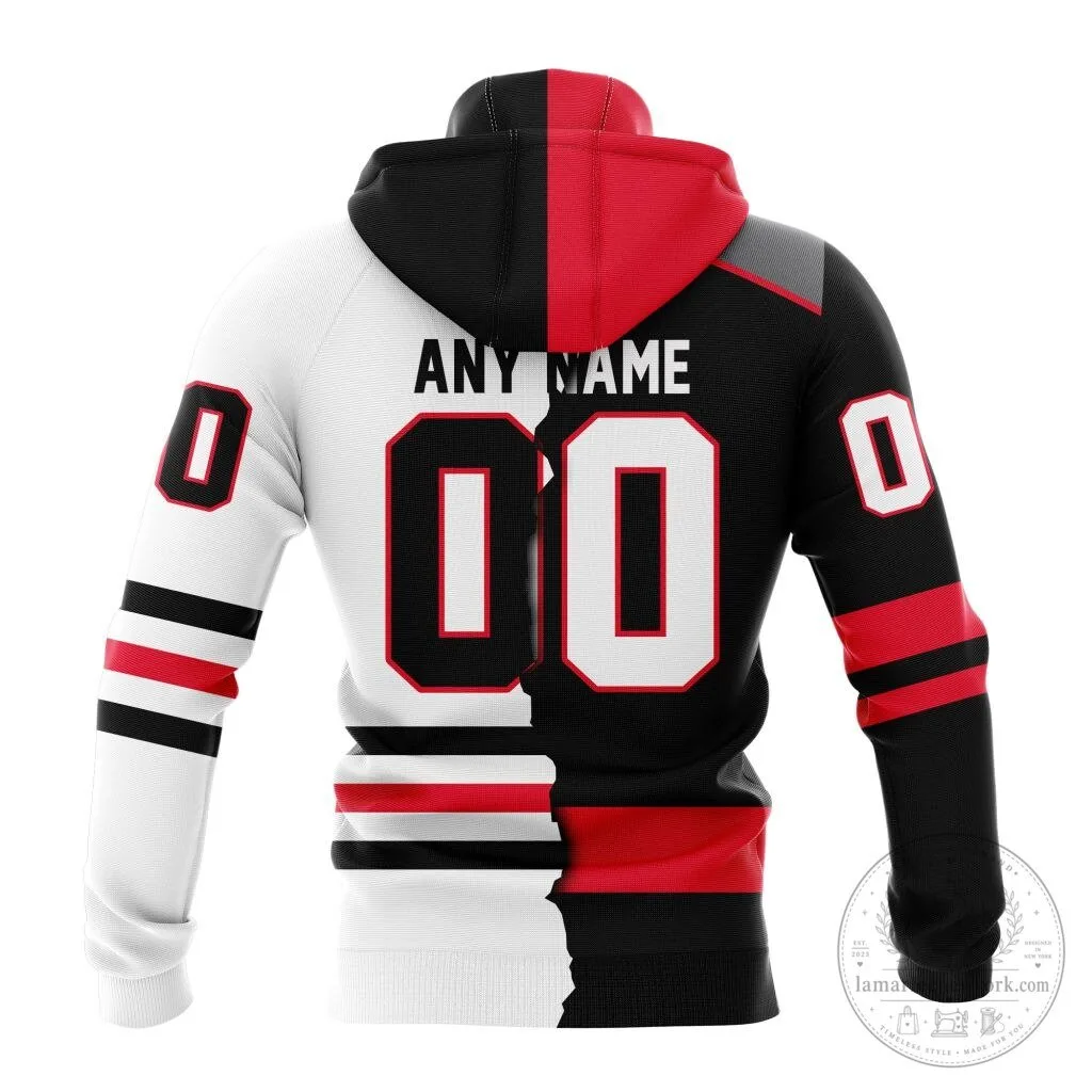 Niagara IceDogs Personalized Hockey Team Split Design Hoodie 13 Niagara IceDogs Personalized Hockey Team Split Design Hoodie
