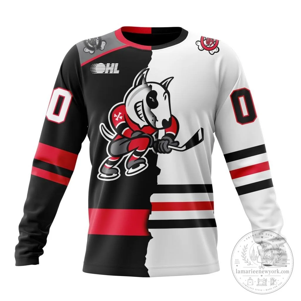 Niagara IceDogs Personalized Hockey Team Split Design Hoodie 14 Niagara IceDogs Personalized Hockey Team Split Design Hoodie