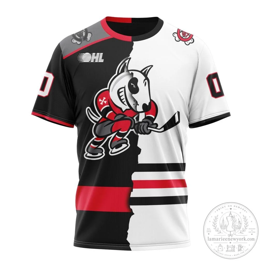 Niagara IceDogs Personalized Hockey Team Split Design Hoodie 16 Niagara IceDogs Personalized Hockey Team Split Design Hoodie