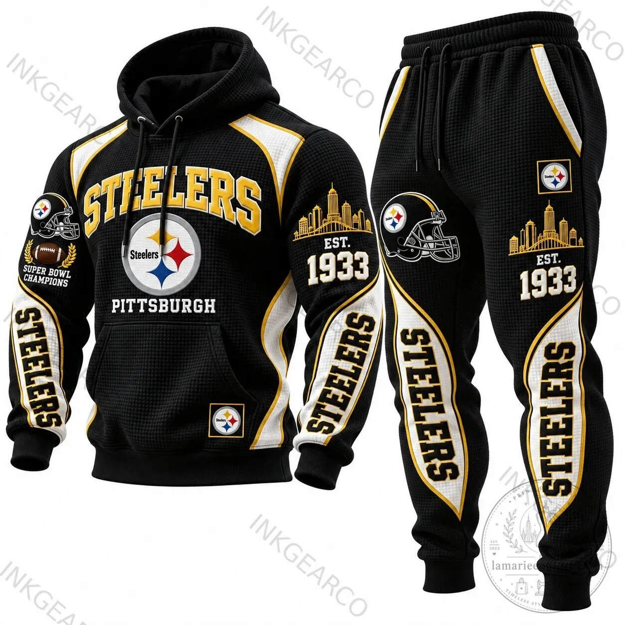 Pittsburgh Steelers Super Bowl Champions Waffle Knit Hoodie